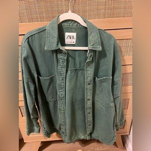 Zara khaki green shacket